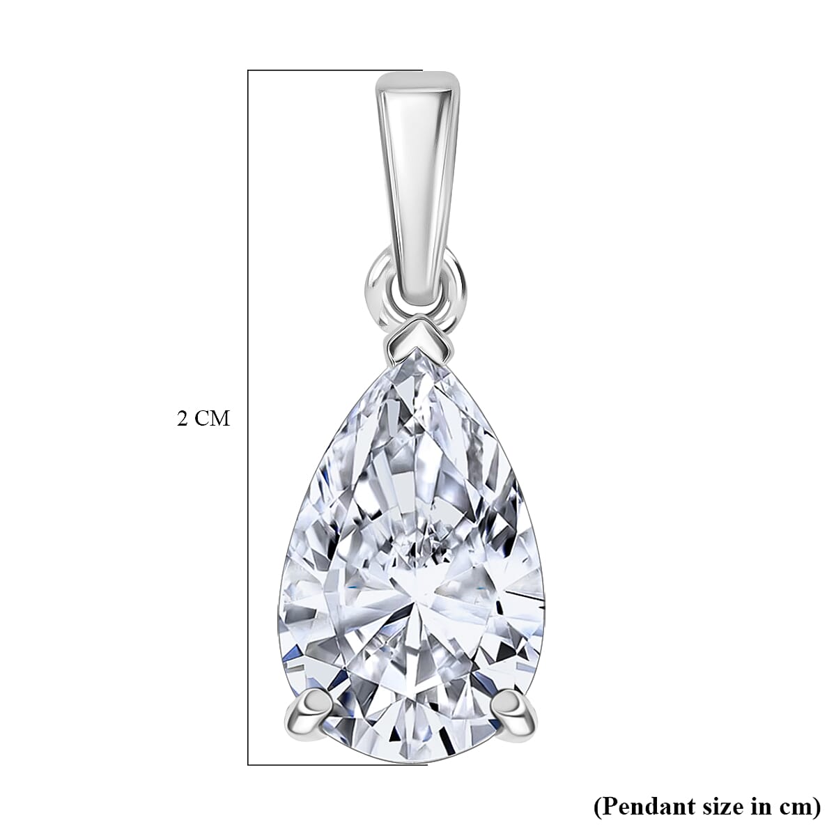 Luxuriant 14K White Gold IGI Certified Pear Cut Lab Grown Diamond (VS-EF) Solitaire Pendant 2.04 Ct.