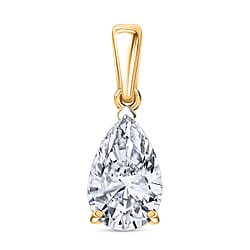 LUXURIANT 2 Ct. Lab Grown Diamond Pear-Cut Solitaire Pendant in 14K Yellow Gold IGI Certified (VS-EF)