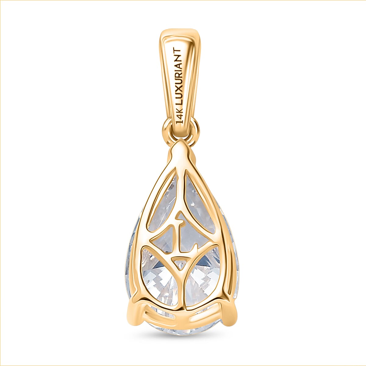 NY CloseOut-14K Yellow Gold IGI Certified Pear Cut Lab Grown Diamond (VS-EF) Solitaire Pendant 2.05 Ct.