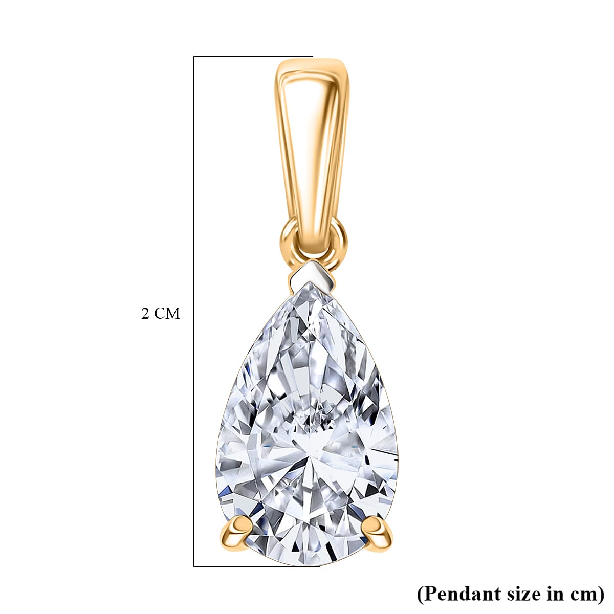 NY CloseOut-14K Yellow Gold IGI Certified Pear Cut Lab Grown Diamond (VS-EF) Solitaire Pendant 2.05 Ct.