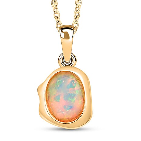 D'Joy Ethiopian Opal Pendant in Yellow Gold Plated Sterling Silver  1.14 Ct.