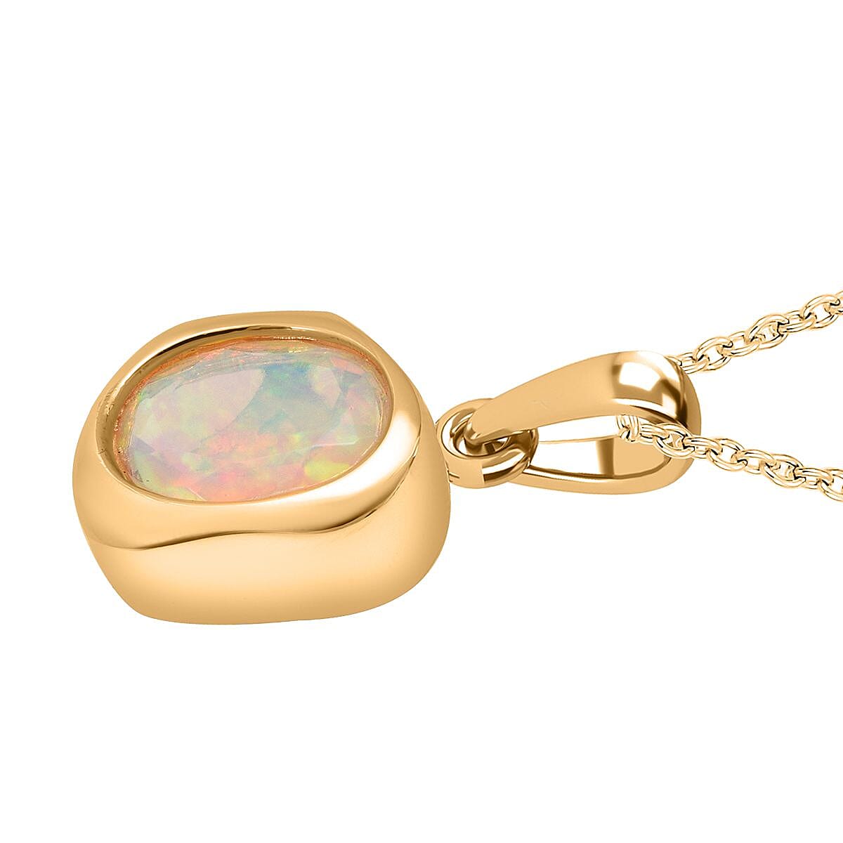 D'Joy Ethiopian Opal Pendant in Yellow Gold Plated Sterling Silver  1.14 Ct.