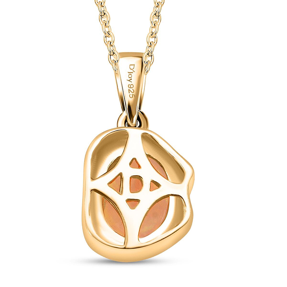 D'Joy Ethiopian Opal Pendant in Yellow Gold Plated Sterling Silver  1.14 Ct.