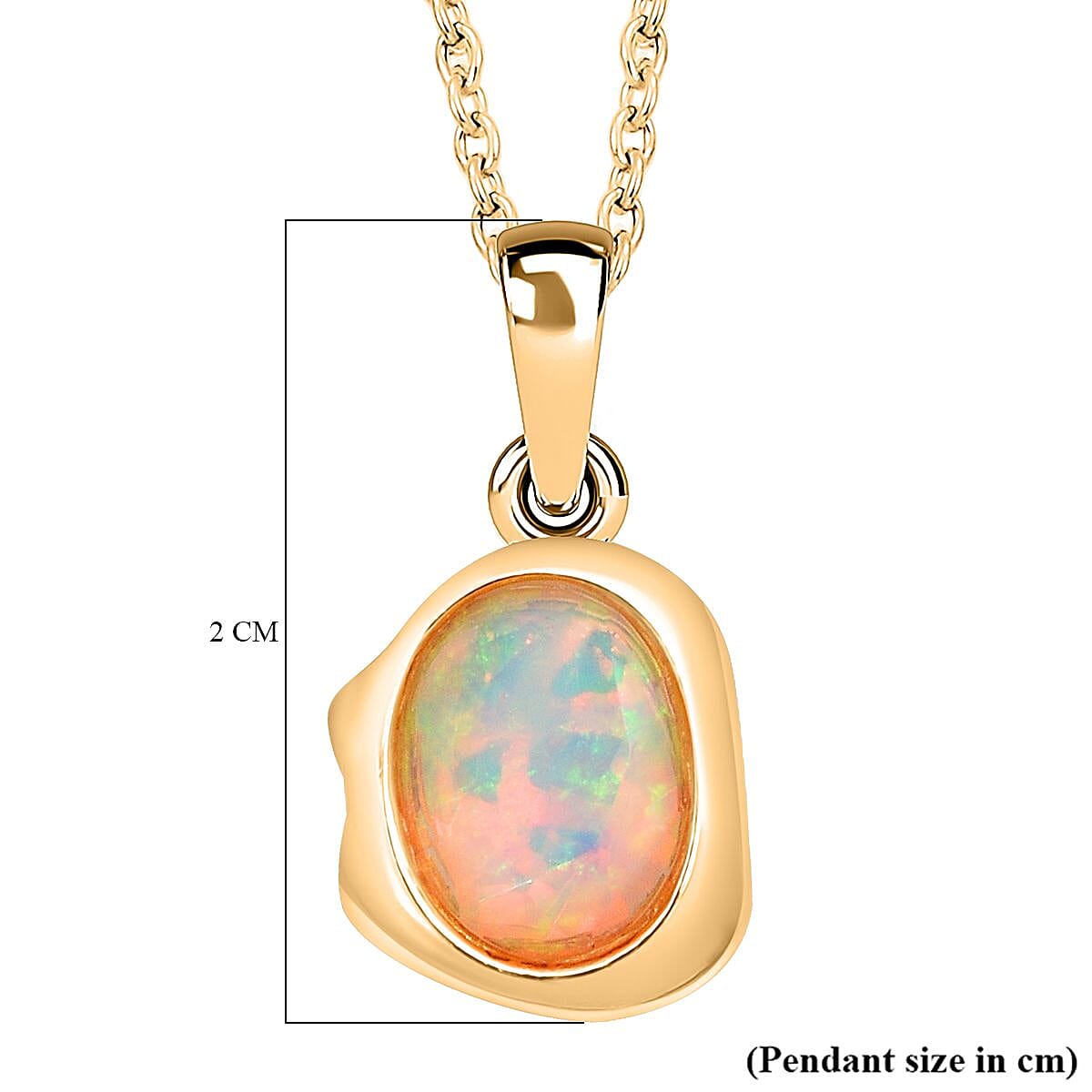 D'Joy Ethiopian Opal Pendant in Yellow Gold Plated Sterling Silver  1.14 Ct.