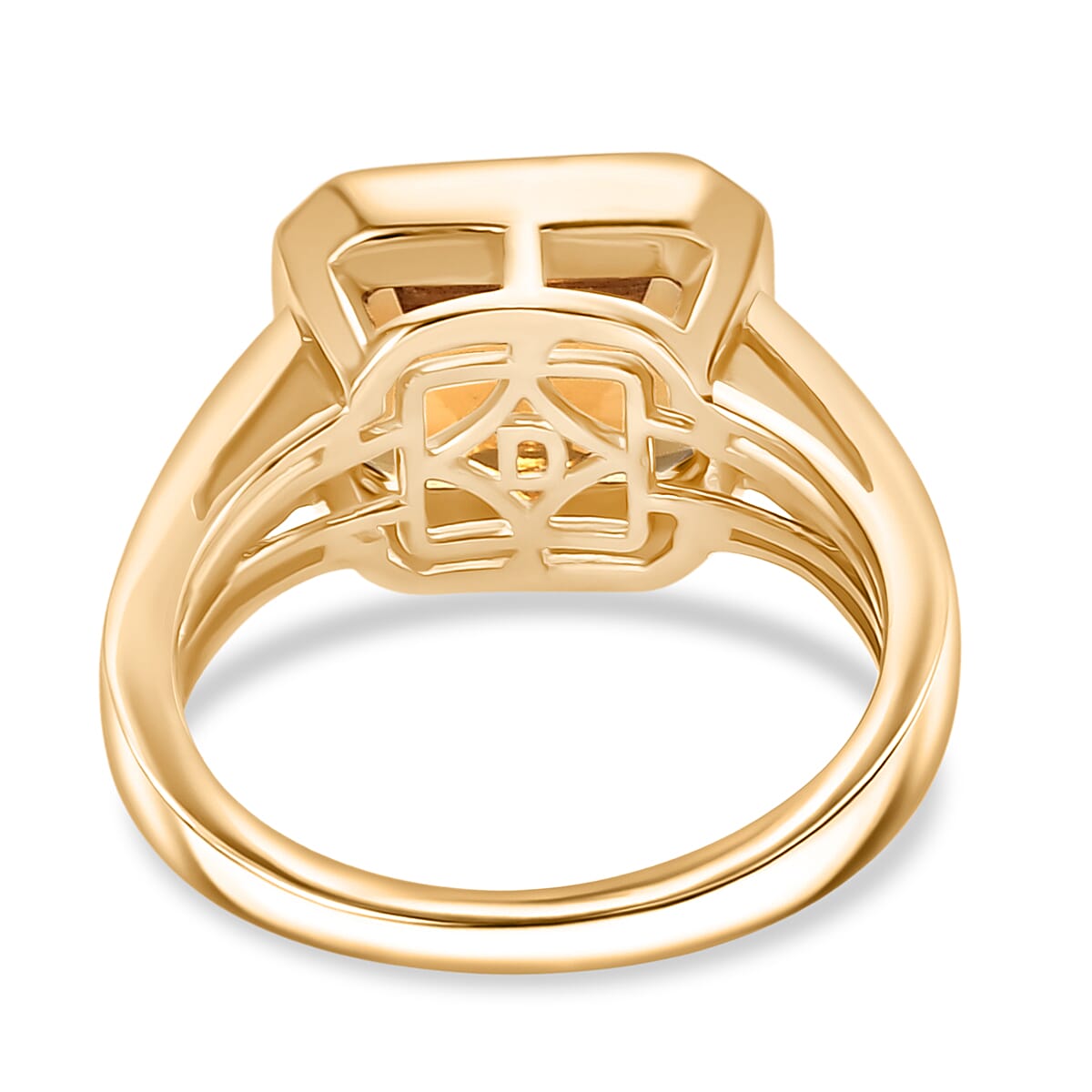 D'Joy Serra Gaucha Citrine Solitaire Ring in 18K Yellow Gold Plating Sterling Silver 3.24 Ct.