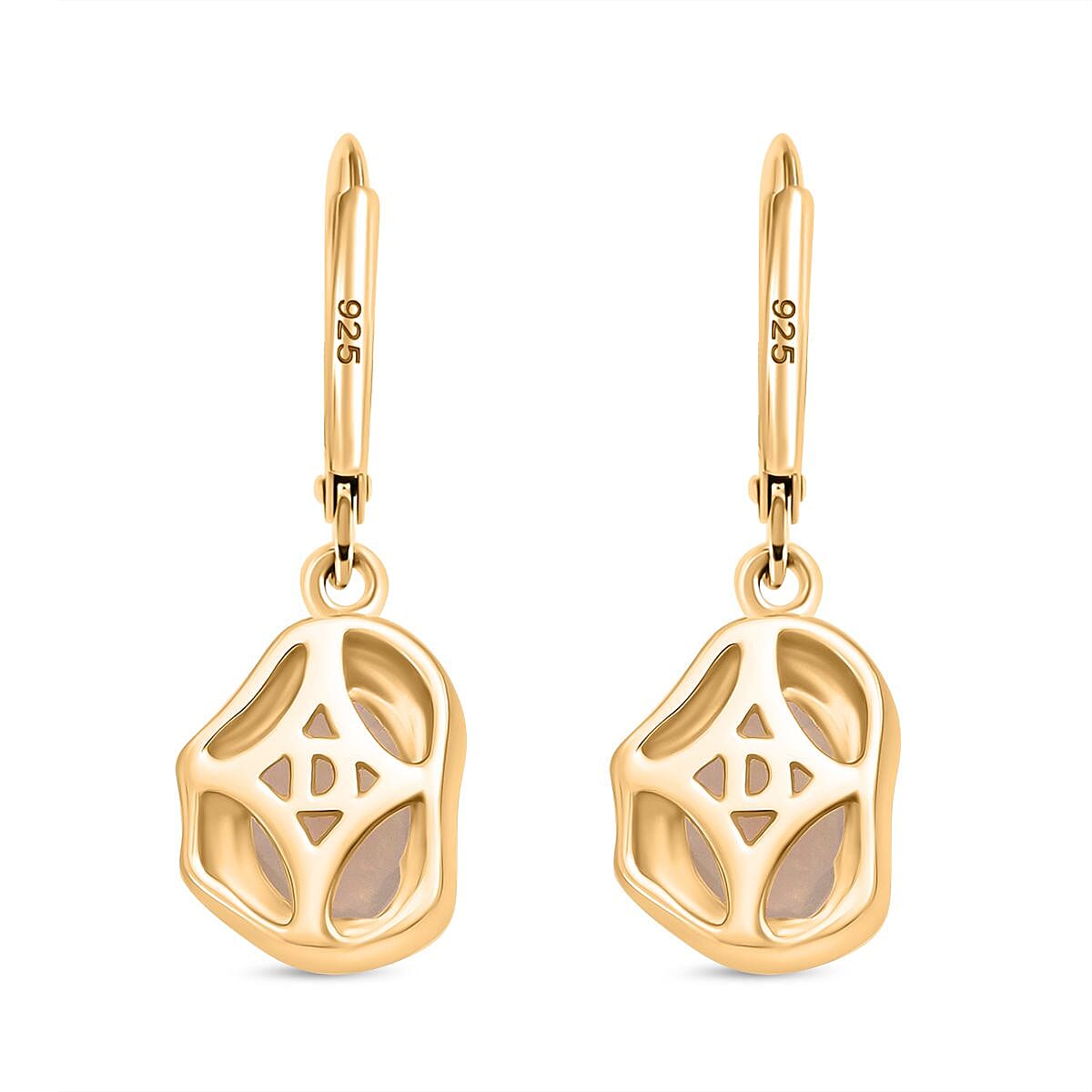 D'Joy Ethiopian Opal Earring with Lever Back in Yellow Gold Plated Sterling Silver 1.53 Ct.