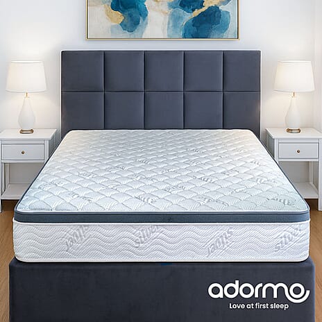 Adormo Hybrid Silver Extra Luxurious Italian Memory Foam Mattress  - Double (Size 190x25 cm)