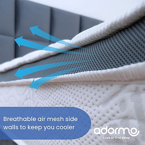 Adormo Hybrid Silver Extra Luxurious Italian Memory Foam Mattress  - Double (Size 190x25 cm)