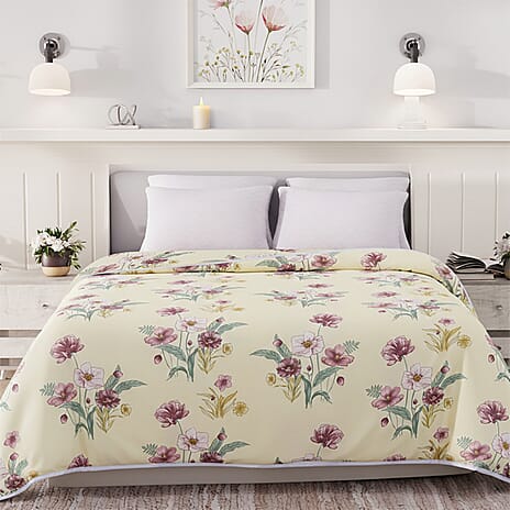 Livmore 4 Season Temperature Regulating Dohar (218 x 228 CM) - Cream & Light Purple