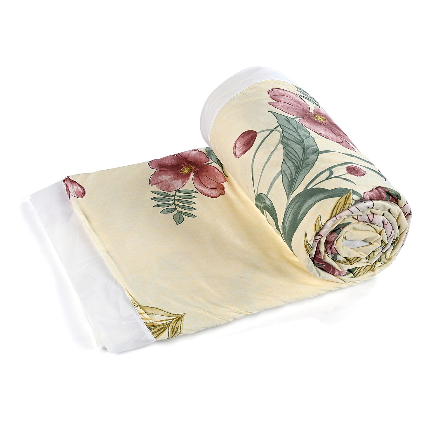 Livmore Printed Micro Dohar (218 x 228 CM) - Cream & Light Purple