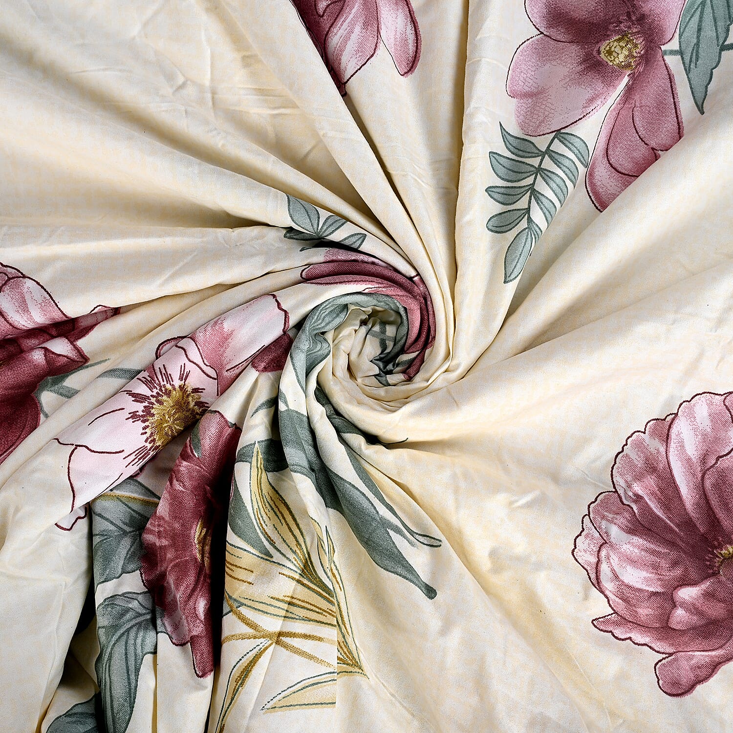 Livmore Printed Micro Dohar (218 x 228 CM) - Cream & Light Purple