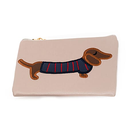 Embossed Faux Leather Wallet - Beige