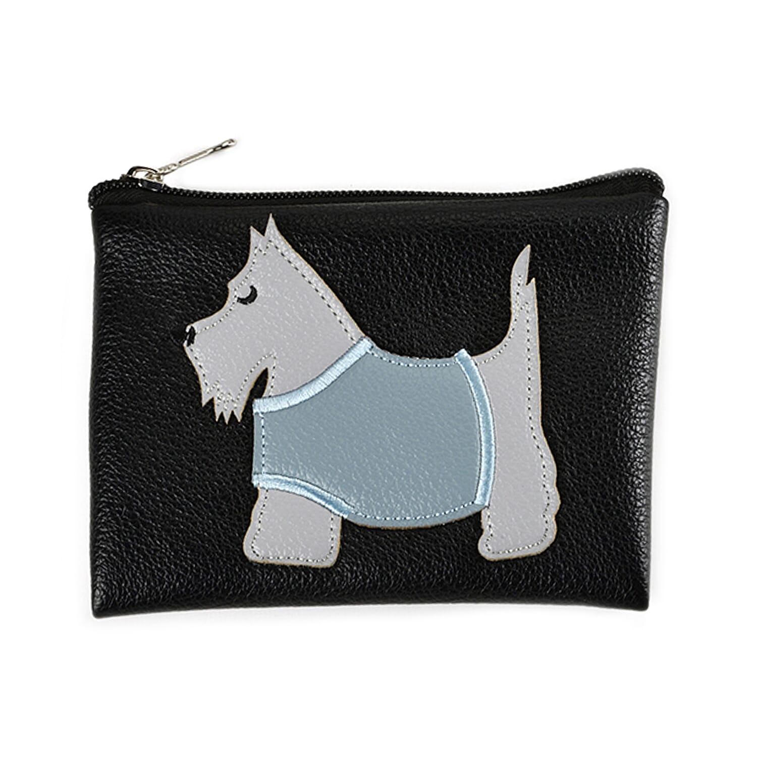 Embossed Faux Leather Wallet - Black