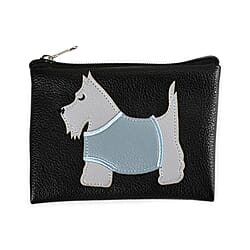 Embossed Faux Leather Wallet - Black