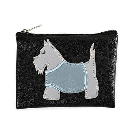 Embossed Faux Leather Wallet - Black