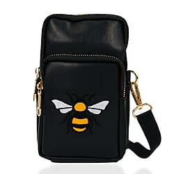 Bumble Bee Phone Crossbody Bag With Adjustable Strap - Beige