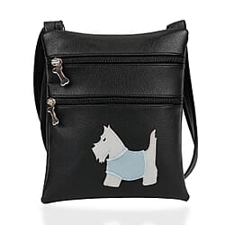 Scottie Dogs Embossed Stylish Walkers Handbag - Black