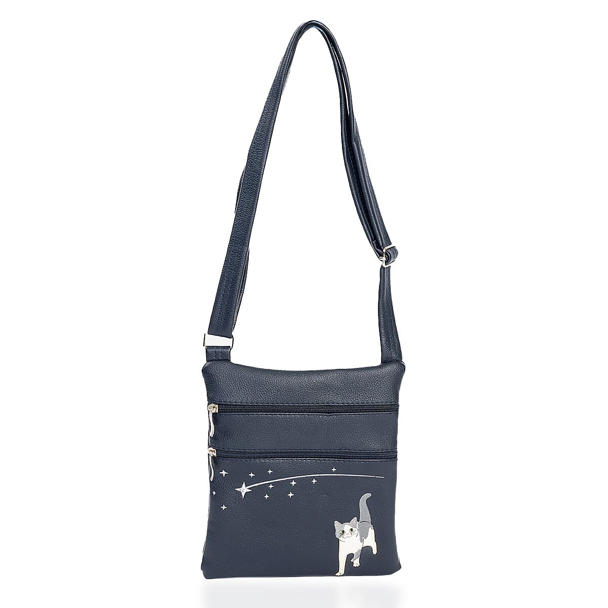 Embossed Stylish Walkers Handbag - Blue