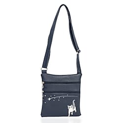 Embossed Stylish Walkers Handbag - Blue
