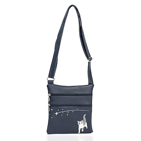 Embossed Stylish Walkers Handbag - Blue