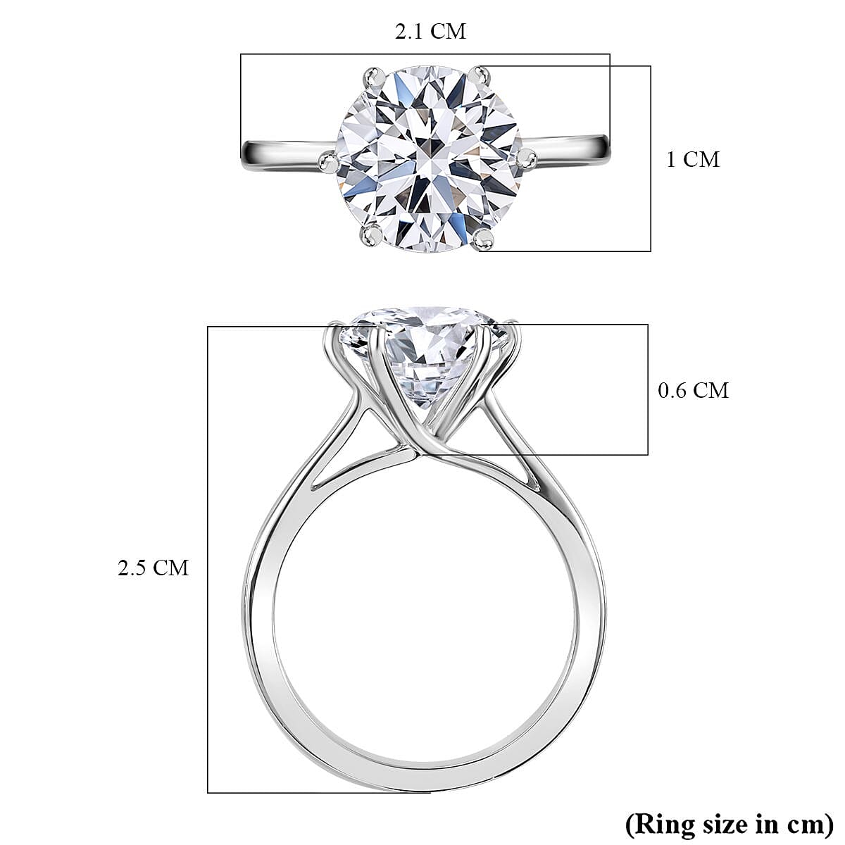 LUXURIANT 3 Carat Lab Grown Diamond Solitaire Ring in 950 Platinum