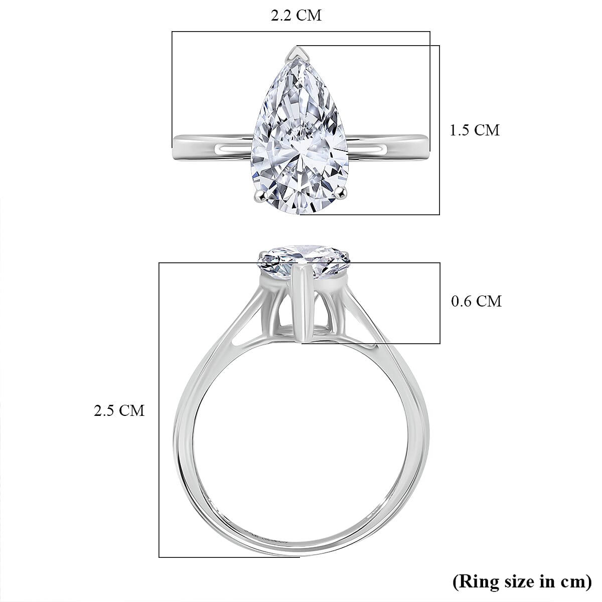 LUXURIANT 3 Carat Lab Grown Diamond Solitaire Ring in 950 Platinum