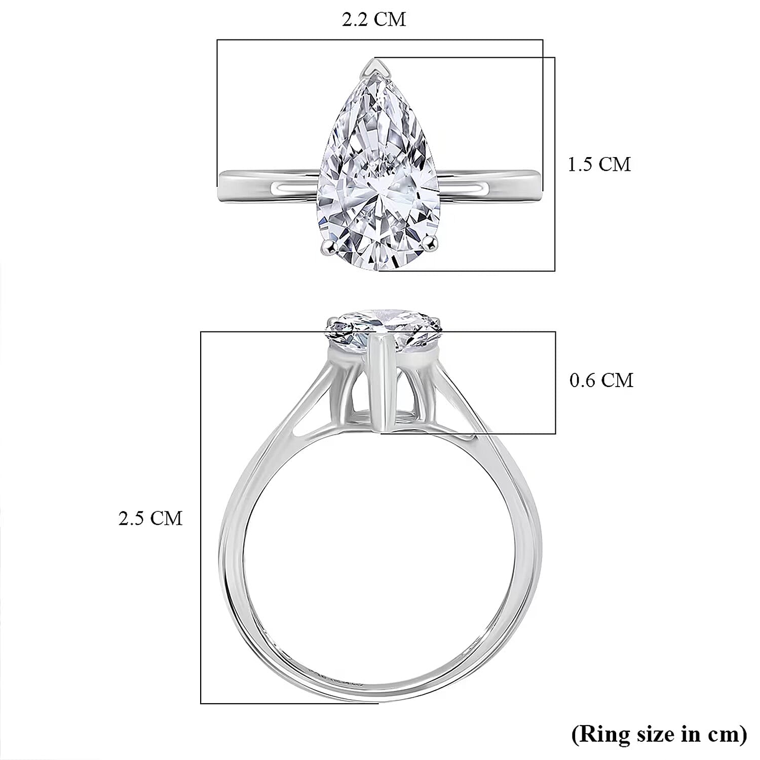 LUXURIANT 3 Carat Lab Grown Diamond Solitaire Ring in 950 Platinum