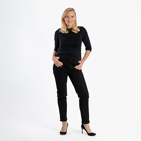 Pure & Natural Straight Leg Denim Jeans (Size 12) - Black