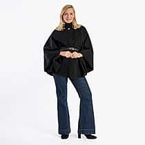 Pure And Natural Classic Cape With Belt (One Size) - Black