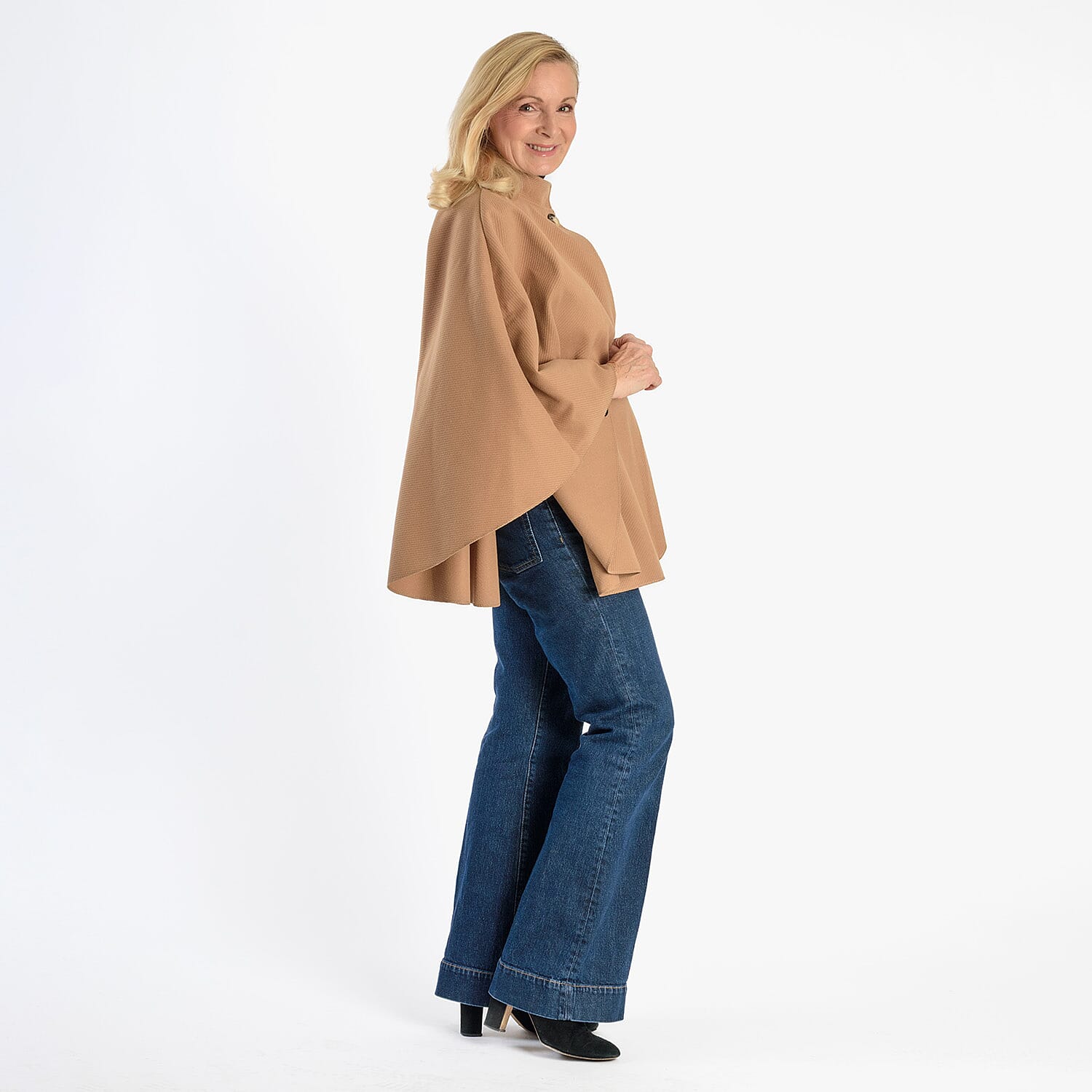 Pure And Natural Classic Cape With Belt (One Size) - Soft Camel