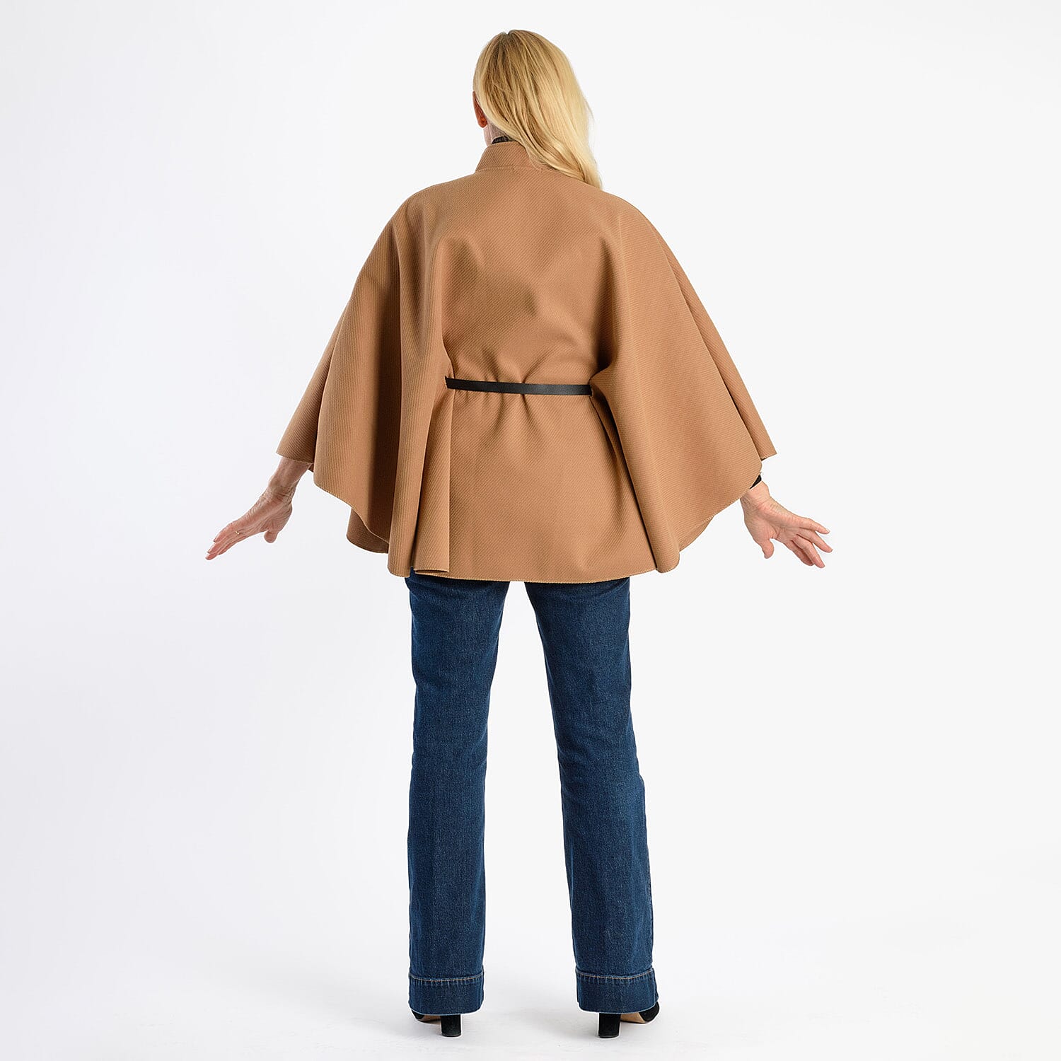 Pure And Natural Classic Cape With Belt (One Size) - Soft Camel