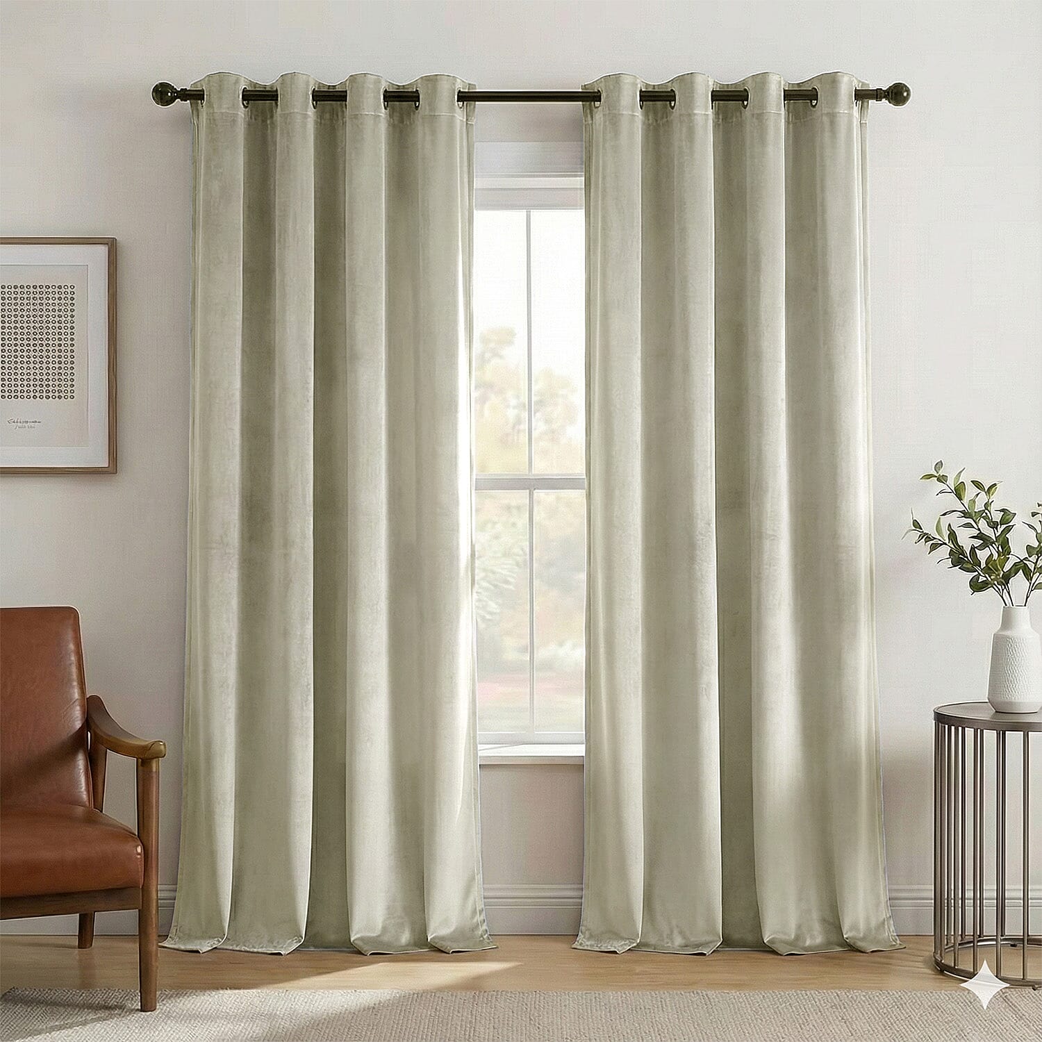 Closeout Offer - Crushed Velvet Ring Top Lined Curtains (66 x 54 inch) - Light Silver