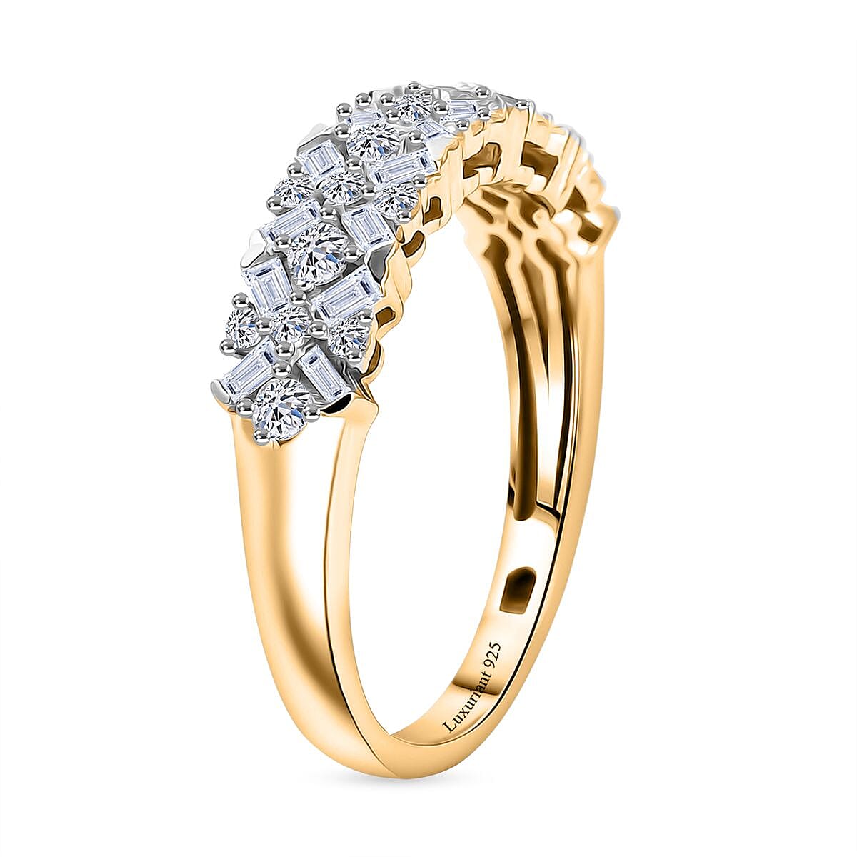 Luxuriant Lab Grown Diamond Half Eternity Band Ring in Sterling Silver