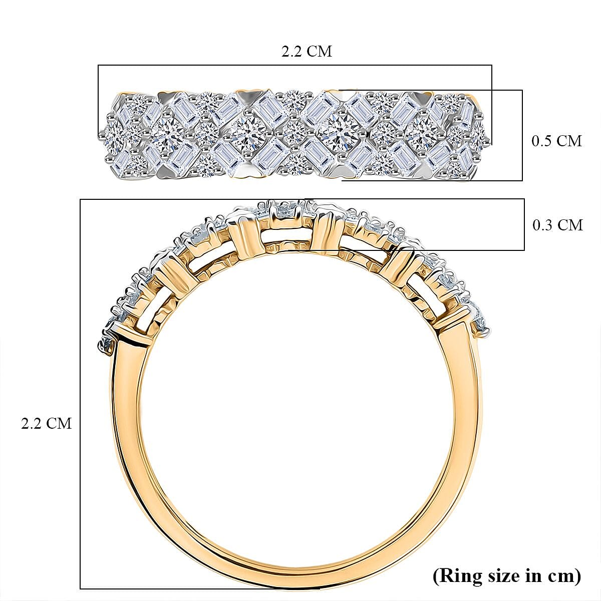Luxuriant Lab Grown Diamond Half Eternity Band Ring in Sterling Silver