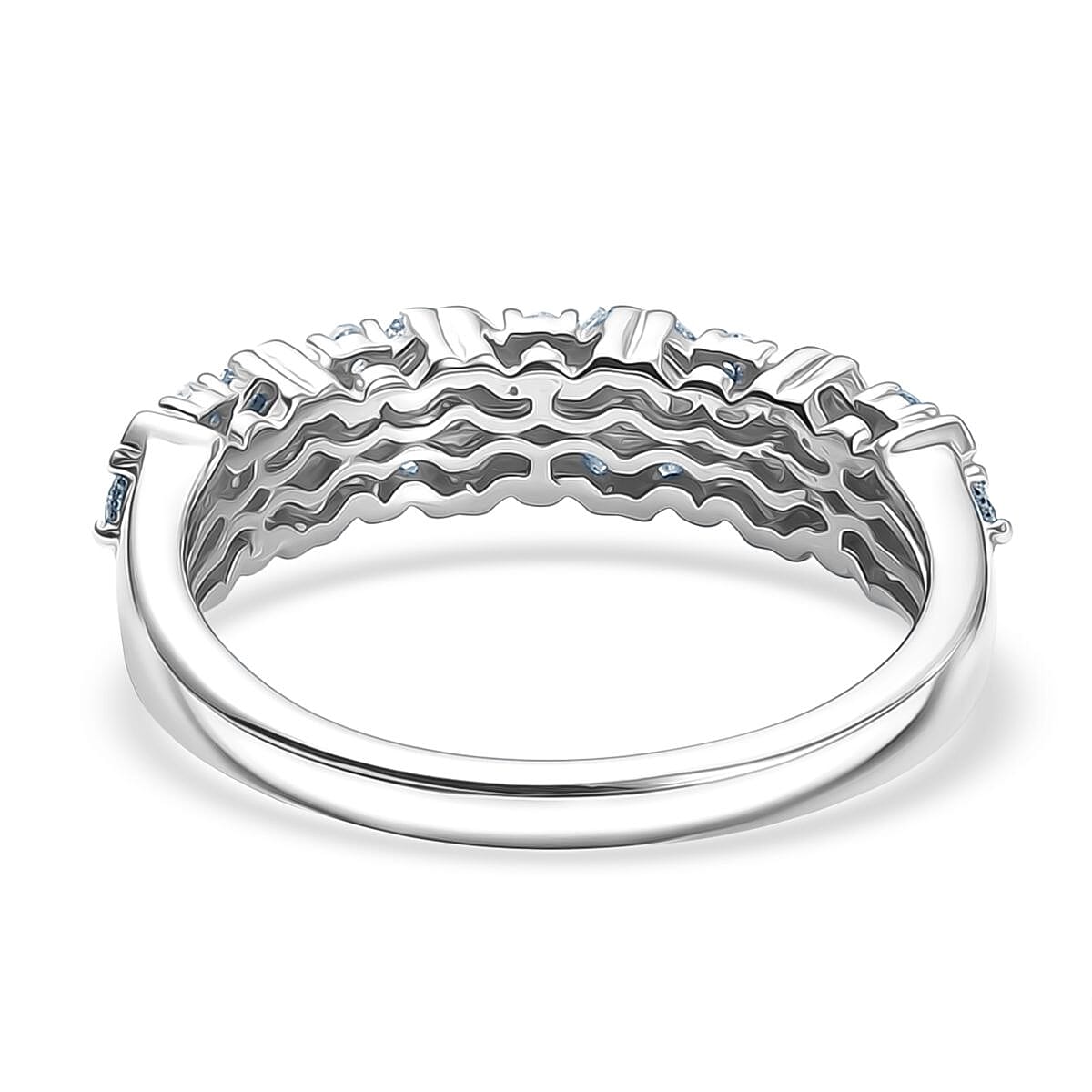 Luxuriant Lab Grown Diamond Half Eternity Band Ring in Sterling Silver