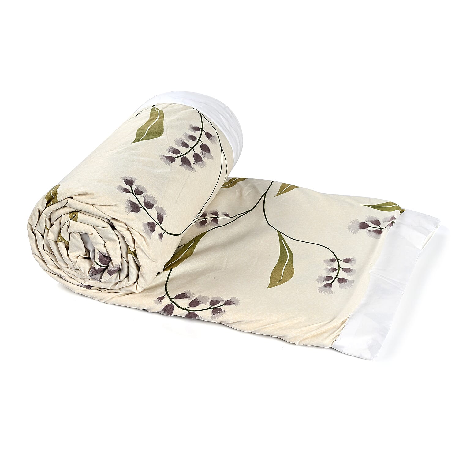 Livmore Printed Micro Dohar (218 x 228 CM) - Cream & Green