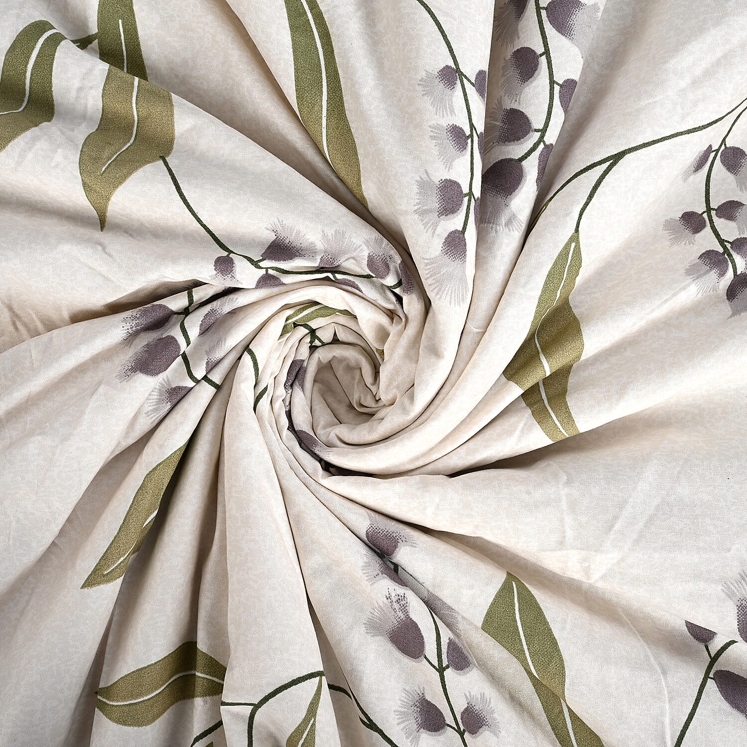Livmore Printed Micro Dohar (218 x 228 CM) - Cream & Green