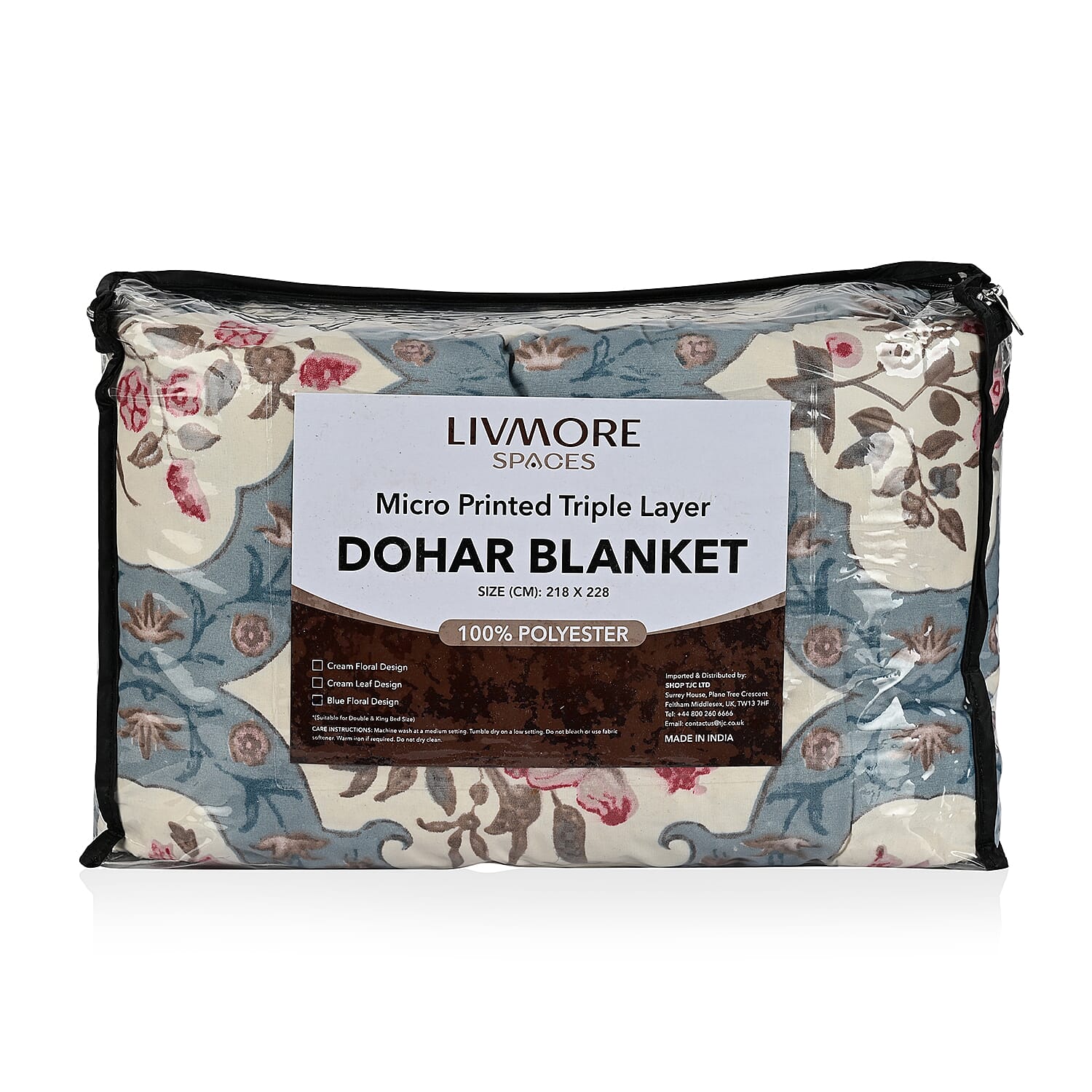 Livmore 4 Season Temperature Regulating Dohar (218 x 228 CM) - Light Blue