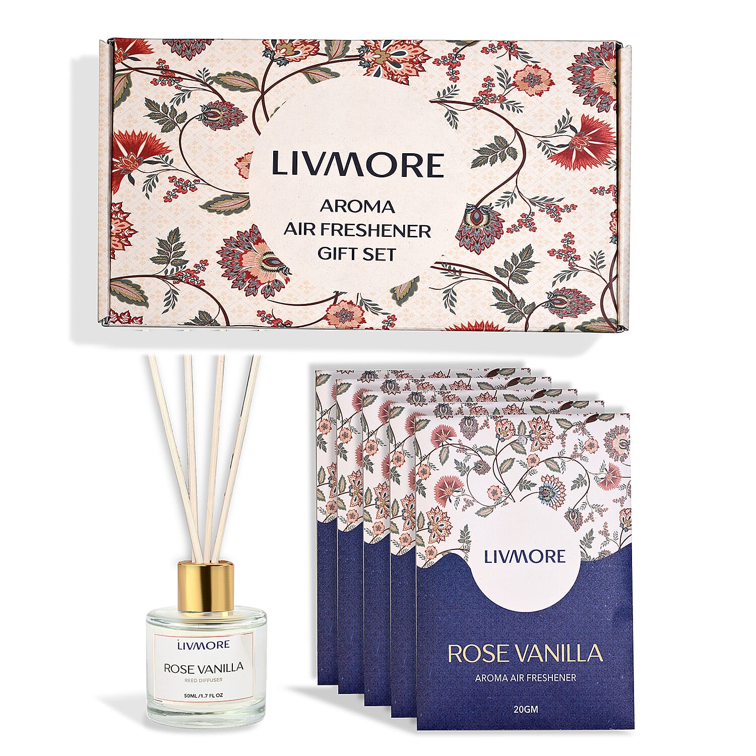 Livmore Rose Vanilla Home Fragrance Set