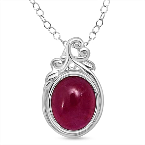 D'Joy Cabo Delgado Ruby Pendant in Rhodium Overlay Sterling Silver 5.60 Ct.