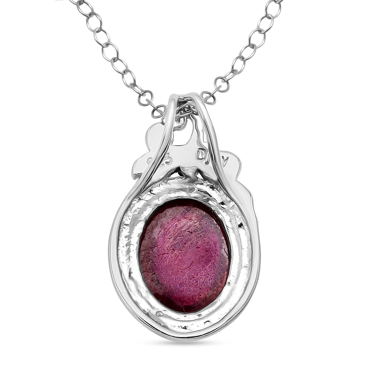 D'Joy Cabo Delgado Ruby Pendant in Rhodium Overlay Sterling Silver 5.60 Ct.