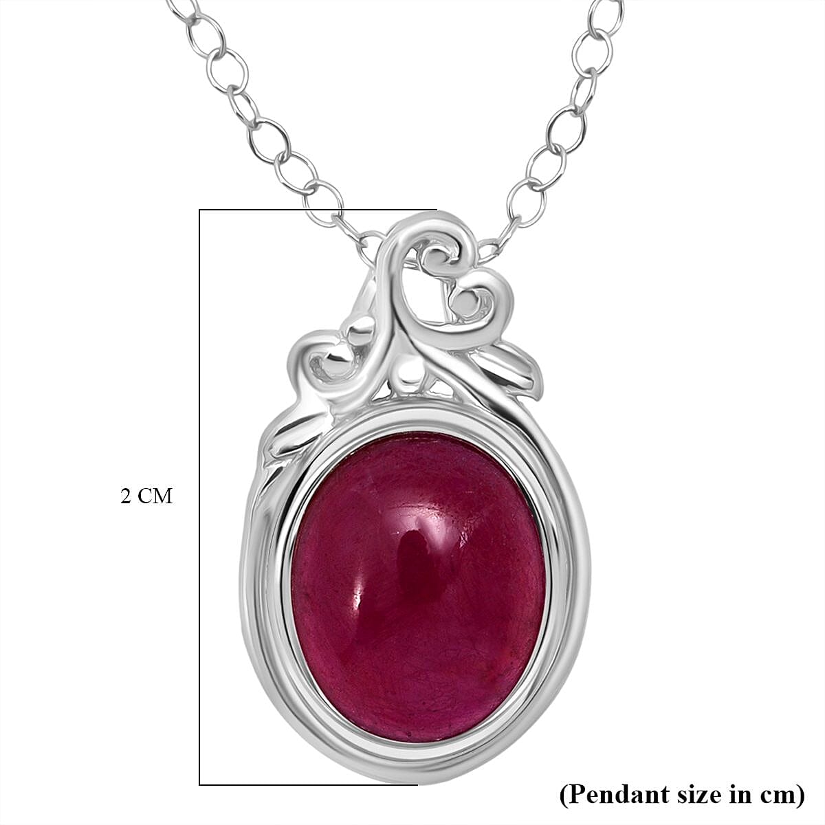 D'Joy Cabo Delgado Ruby Pendant in Rhodium Overlay Sterling Silver 5.60 Ct.