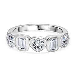 Luxuriant Lab Grown Diamond 5 Stone Ring in Sterling Silver