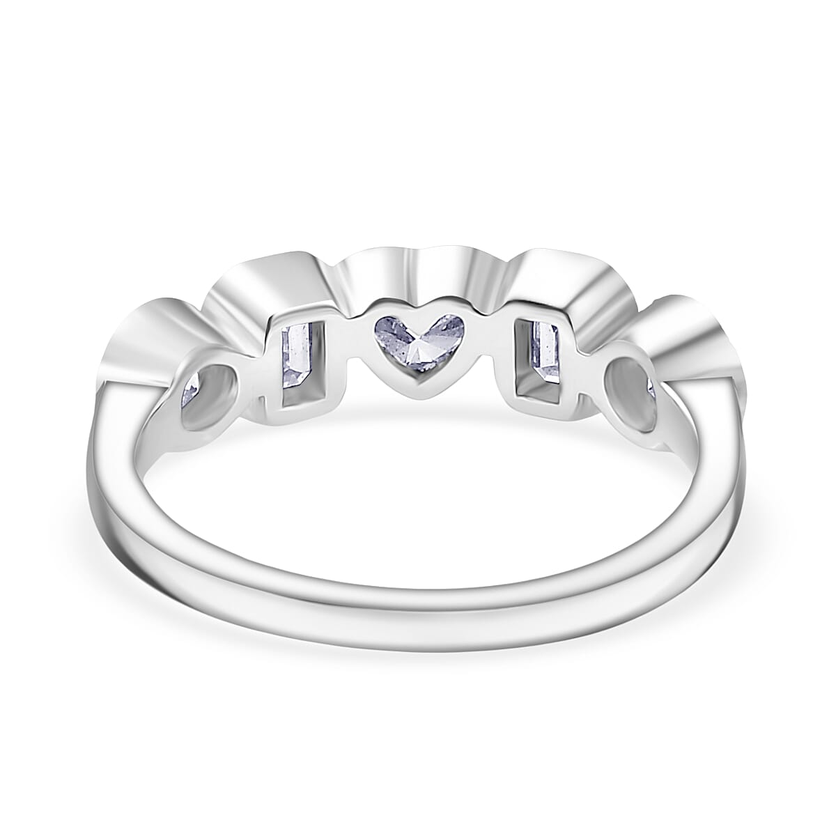 Luxuriant Lab Grown Diamond 5 Stone Ring in Sterling Silver