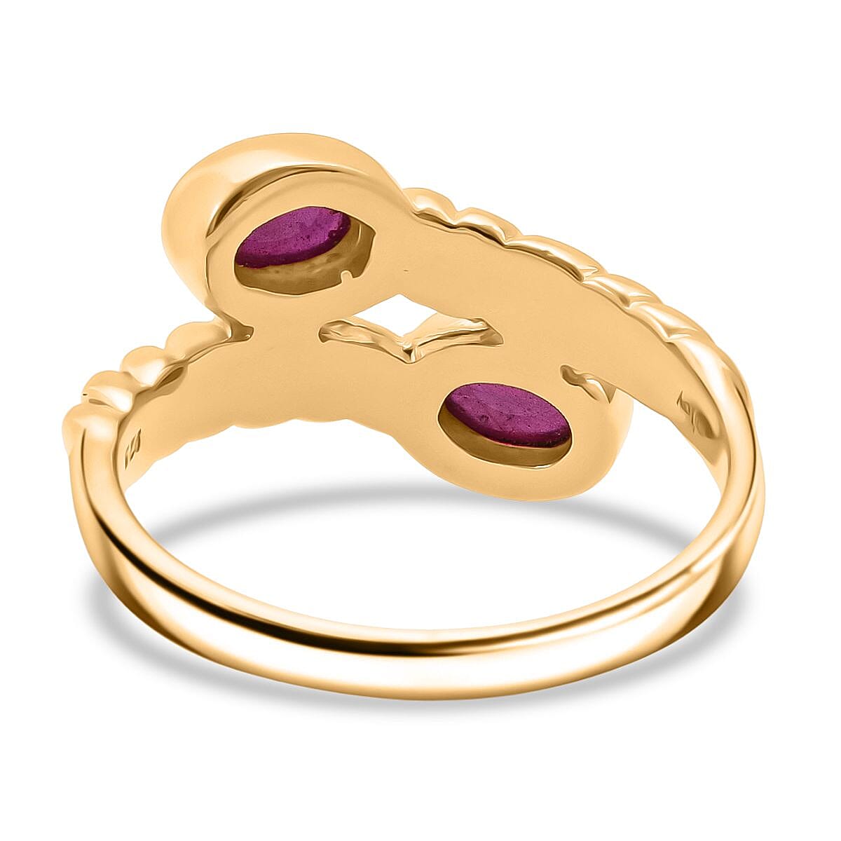 D'Joy Cabo Delgado Ruby Ring in Yellow Gold Plated Sterling Silver 1.51 Ct.
