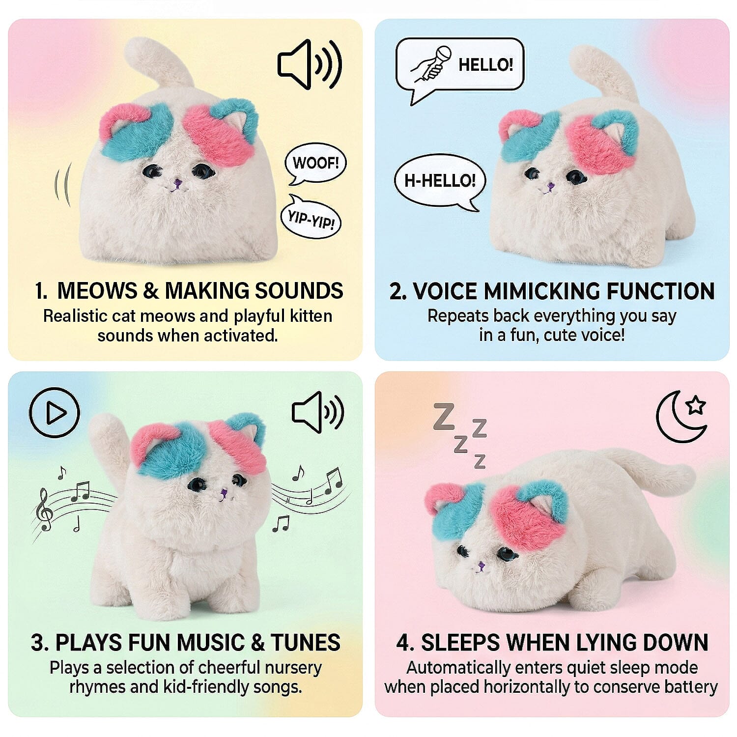 Interactive Companioni Plush with Expressions - Voices - White