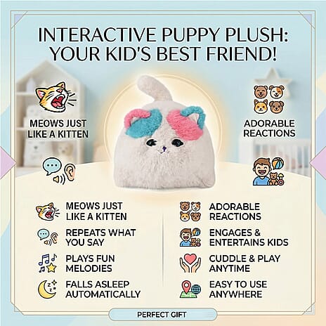 Interactive Companioni Plush with Expressions - Voices - White