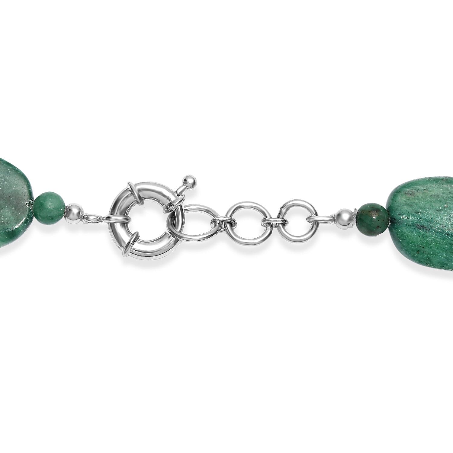 EverTrue Rainforest Jasper & Green Jasper Necklace (Size 20) in Platinum Overlay 485.00 Ct.