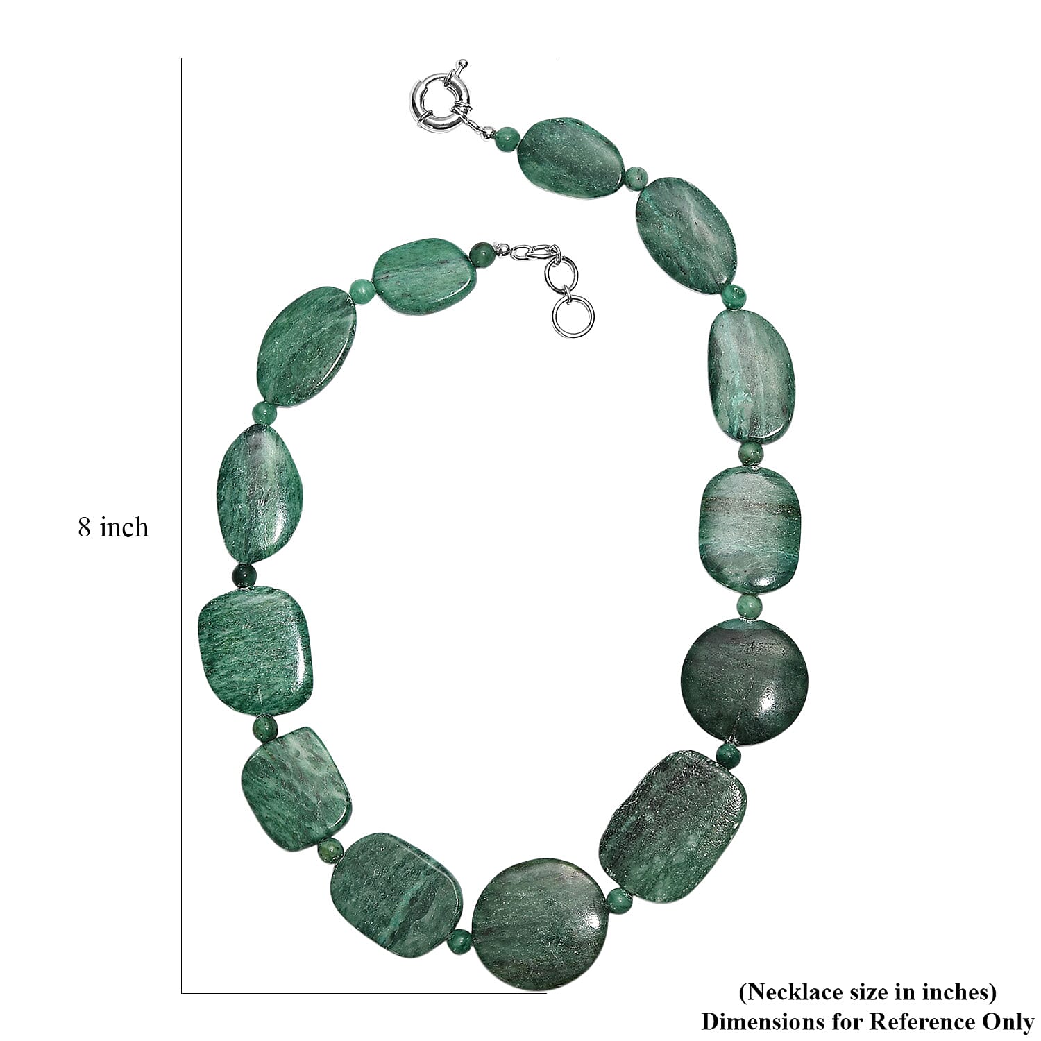 EverTrue Rainforest Jasper & Green Jasper Necklace (Size 20) in Platinum Overlay 485.00 Ct.