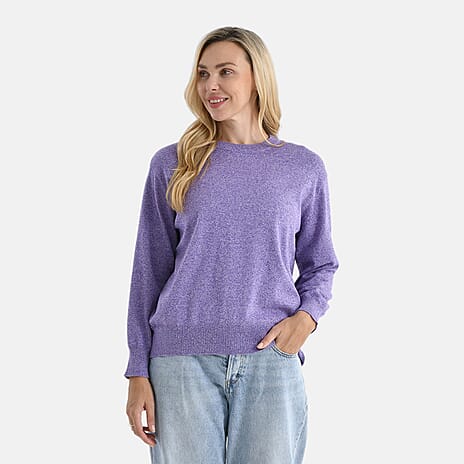 - Maisi 100% Cotton Knitted Jumper (Size S) - Purple